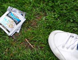 Tea bags near a protester during a 'tea party' demonstration. Click image to expand.