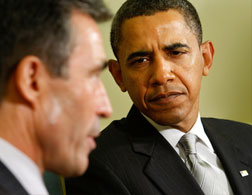 NATO Secretary General Anders Fogh Rasmussen and Barack Obama. Click image to expand.