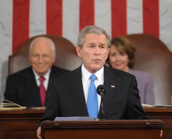 President George W. Bush delivers the final State of the Union address of his presidency.