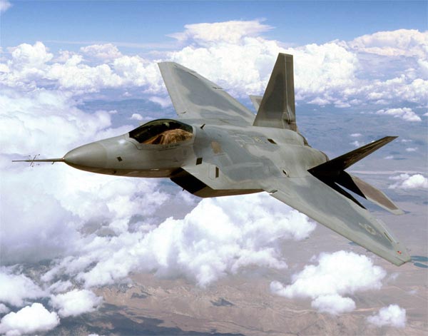An F-22 Raptor 4001 stealth fighter.