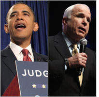 Barack Obama and John McCain. Click image to expand