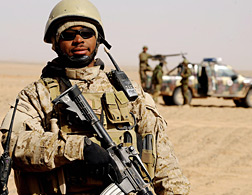 A U.S. Marine in Afghanistan. Click image to expand.