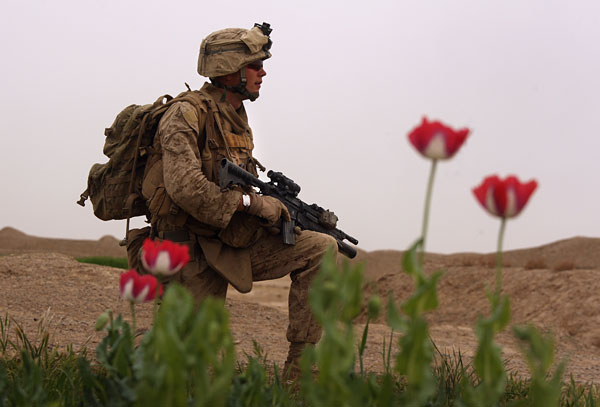 A U.S. Marine in Afghanistan.