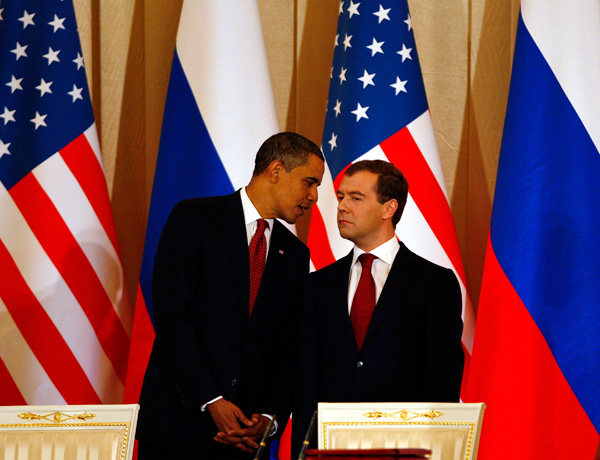 President Barack Obama and Russian President Dmitry Medvedev.