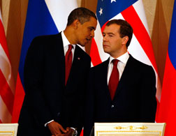 President Barack Obama and Russian President Dmitry Medvedev. Click image to expand.