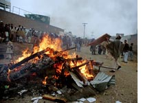 Protests ignite over U.S. bombing 
Click image to expand.