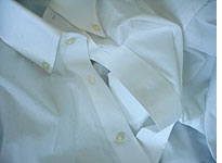 Wrinkled shirt.
