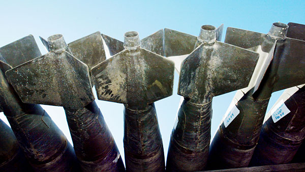 Bombs at an air base.