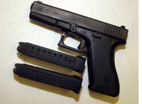 A Glock 9 mm pistol. Click image to expand.