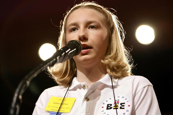 Katharine Close during the 2006 Scripps National Spelling Bee.