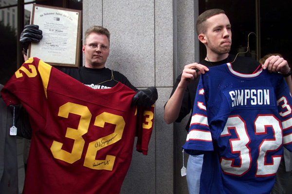 O.J. Simpson sports memorabilia.