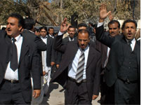 Pakistani lawyers protest. Click image to expand.