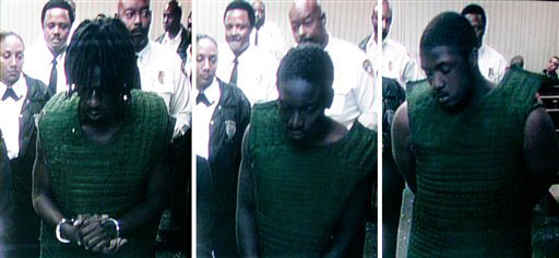 The three suspects in the Sean Taylor slaying at Miami Dade County Jail.