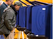 Voters cast their ballot in the South Carolina Republican presidential primary
