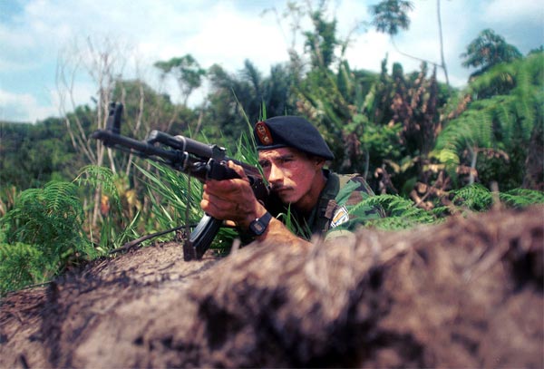 A guerrilla from the Revolutionary Armed Forces of Colombia.