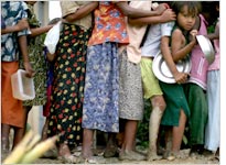 Burmese survivors of Cyclone Nargis. 