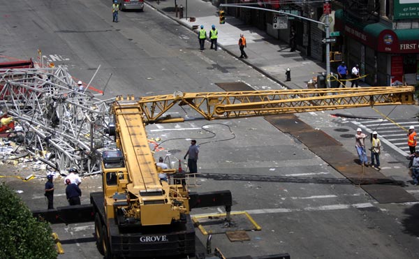 The effects of a crane collapse on Manhattan's Upper East Side.