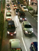 Cars in traffic
