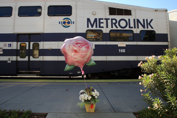 A memorial to the Sept. 12 Metrolink crash.
