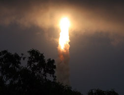 The Polar Satellite Launch Vehicle carries India's first lunar probe. Click image to expand.