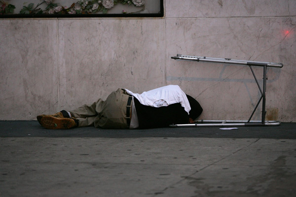 A homeless man.