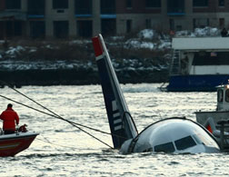 A US Airways flight crashed into the Hudson River. Click image to expand.