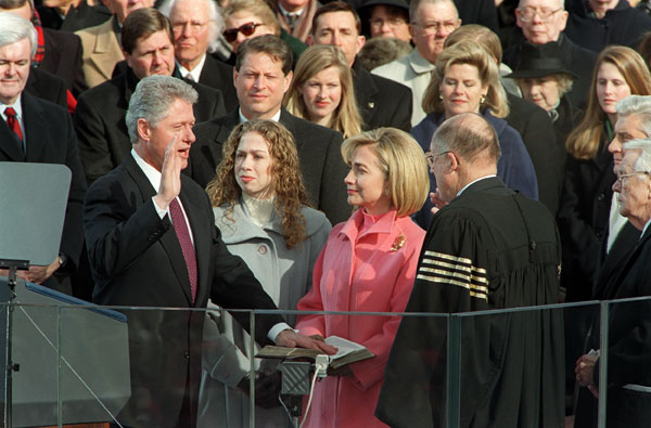 Bill Clintonis sworn in for his second term as president of the United States.