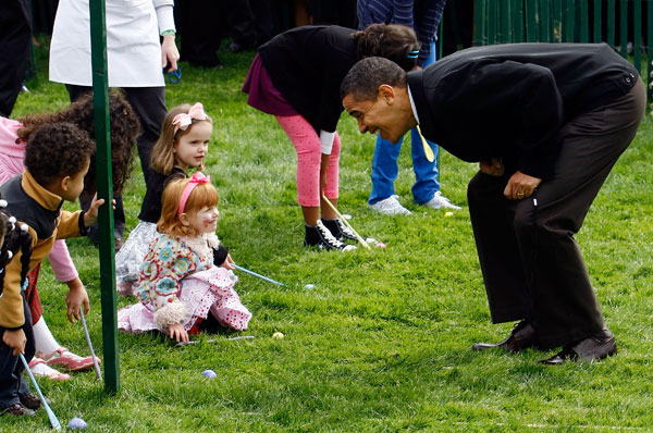 Barack Obama at the White House Egg Roll.
