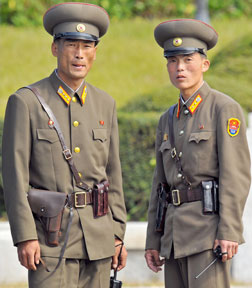 North Korean army officers.
