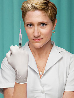 Edie Falco as Nurse Jackie.