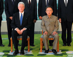 Former President Clinton and North Korean leader Kim Jong-il. Click image to expand.