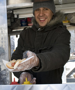 A hot dog vendor. Click image to expand.