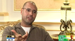 A videograb shows Seif al-Islam Kadhafi, son of Libyan leader Muammar Qaddafi. Click image to expand.