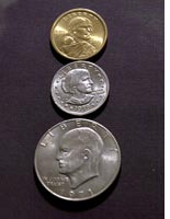Old dollar coins. Click image to expand.