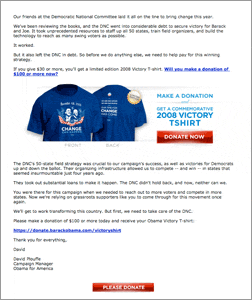Email from Barack Obama Campaign.