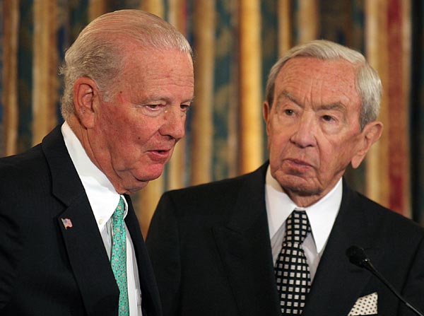 Former Secretaries of State James Baker and Warren Christopher.
