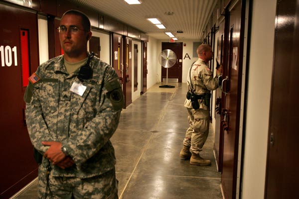 Military guard at Guantanamo Bay.
