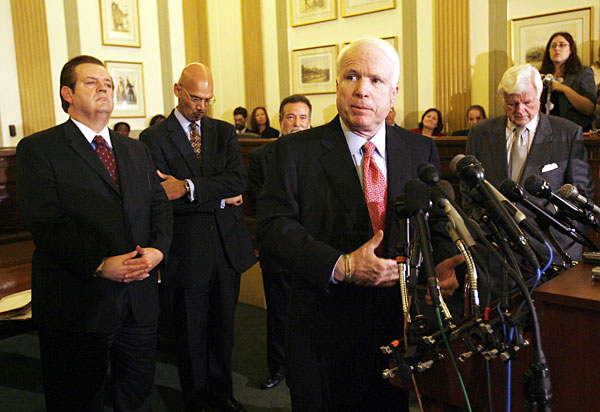 Sen. John McCain at immigration reform hearing.