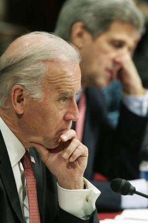 Sens. Joe Biden and John Kerry.