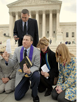 Pro-life advocates in prayer on the steps of the Supreme Court. Click image to expand. 