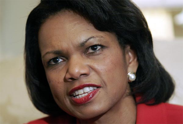 Secretary of State Condoleezza Rice.