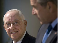 Michael Mukasey with President Bush 
Click image to expand.