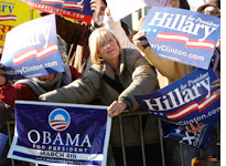 Obama and Clinton supporters. Click image to expand.