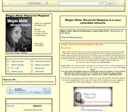 Megan Meier memorial mySpace.com site.