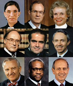 The 2004  Nine US Supreme Court Justices. Click image to expand.
