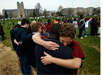 Mourners at Virginia Tech. Click image to expand.