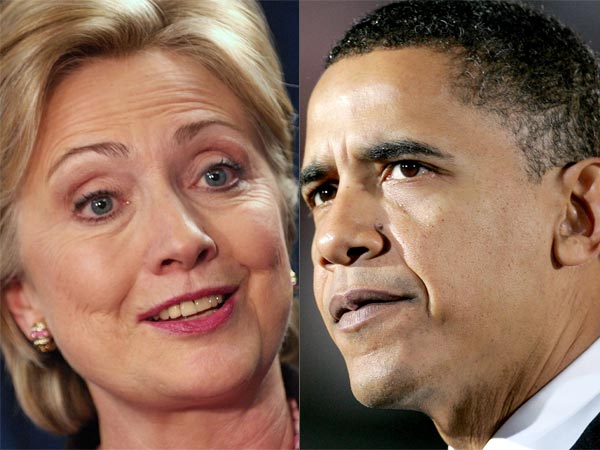 Hillary Clinton and Barack Obama.