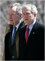 George H.W. Bush and George W. Bush. Click image to expand.