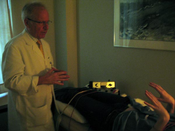 Dr. Marcus initiating the muscle-rehab process.