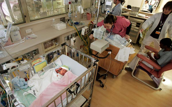 A neonatal intensive care unit.